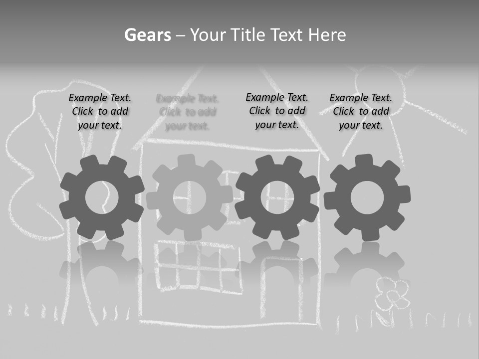 A Chalk Drawing Of A House On A Blackboard PowerPoint Template