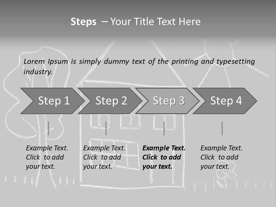 A Chalk Drawing Of A House On A Blackboard PowerPoint Template