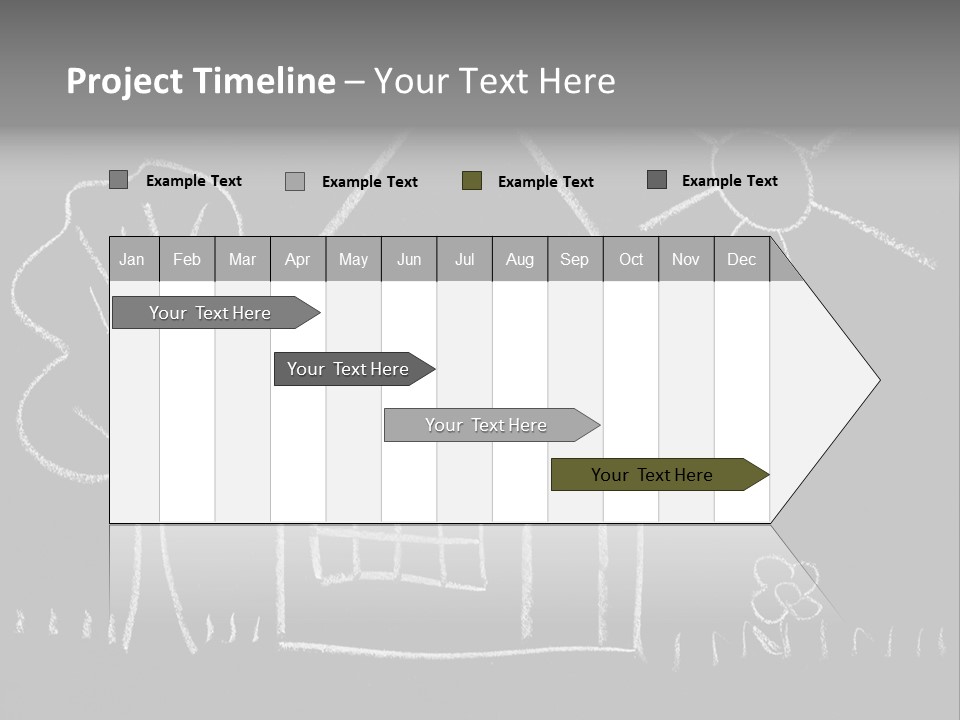 A Chalk Drawing Of A House On A Blackboard PowerPoint Template