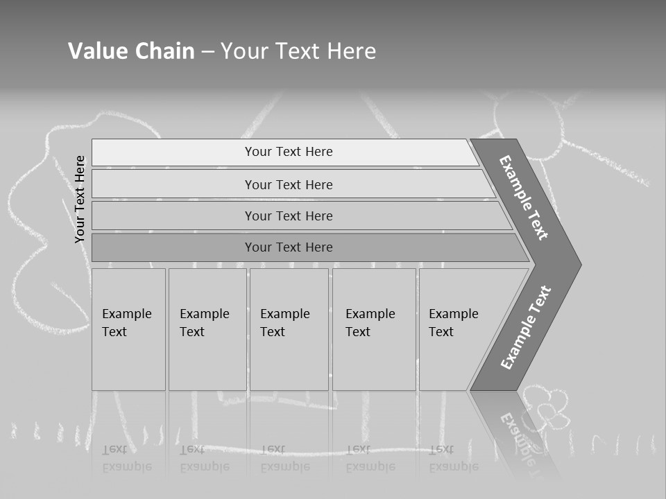 A Chalk Drawing Of A House On A Blackboard PowerPoint Template