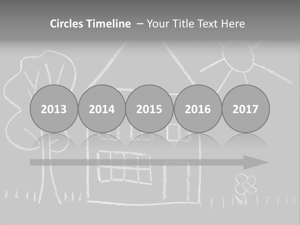 A Chalk Drawing Of A House On A Blackboard PowerPoint Template