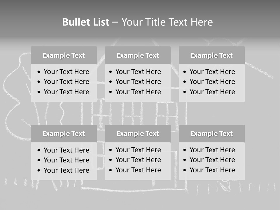 A Chalk Drawing Of A House On A Blackboard PowerPoint Template