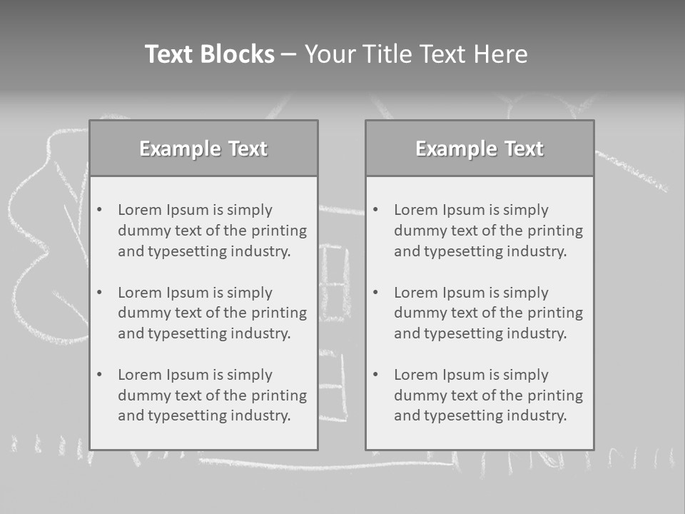 A Chalk Drawing Of A House On A Blackboard PowerPoint Template