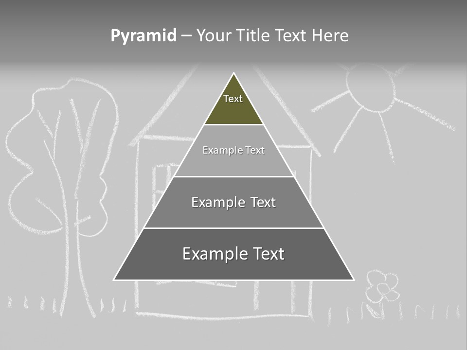 A Chalk Drawing Of A House On A Blackboard PowerPoint Template