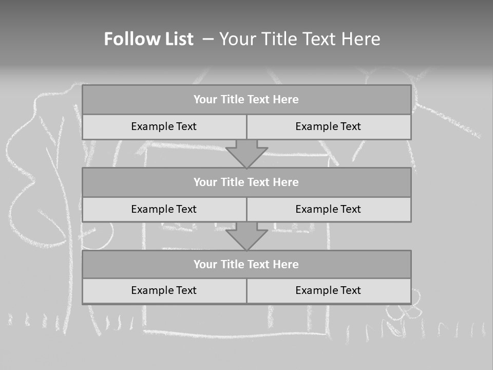 A Chalk Drawing Of A House On A Blackboard PowerPoint Template