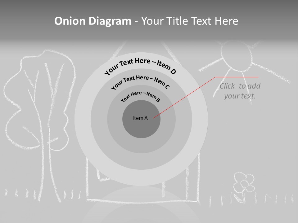 A Chalk Drawing Of A House On A Blackboard PowerPoint Template