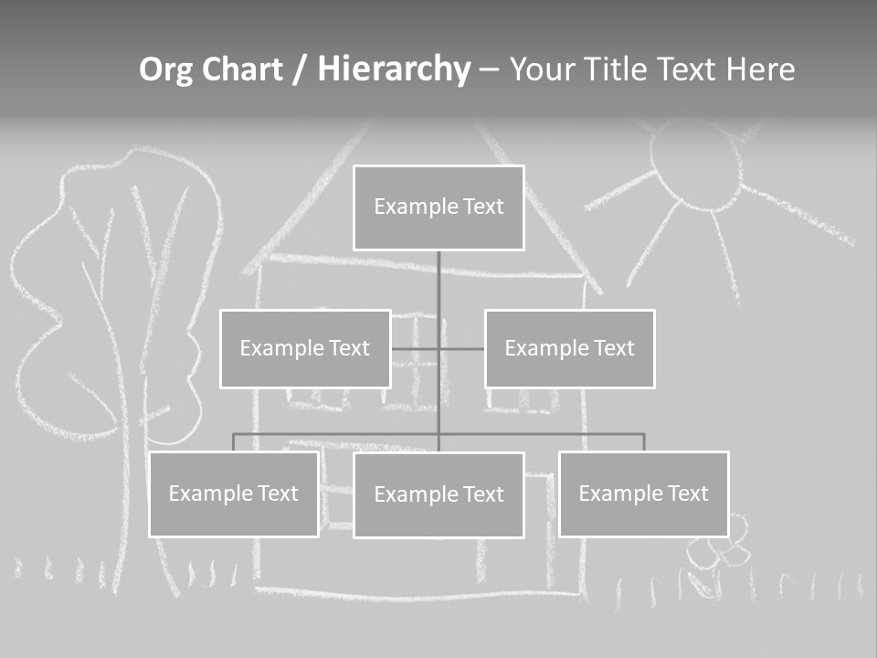 A Chalk Drawing Of A House On A Blackboard PowerPoint Template