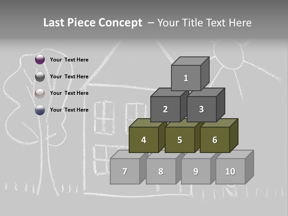 A Chalk Drawing Of A House On A Blackboard PowerPoint Template