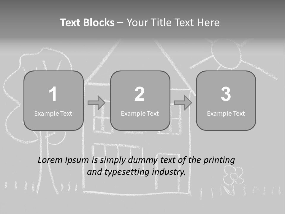A Chalk Drawing Of A House On A Blackboard PowerPoint Template