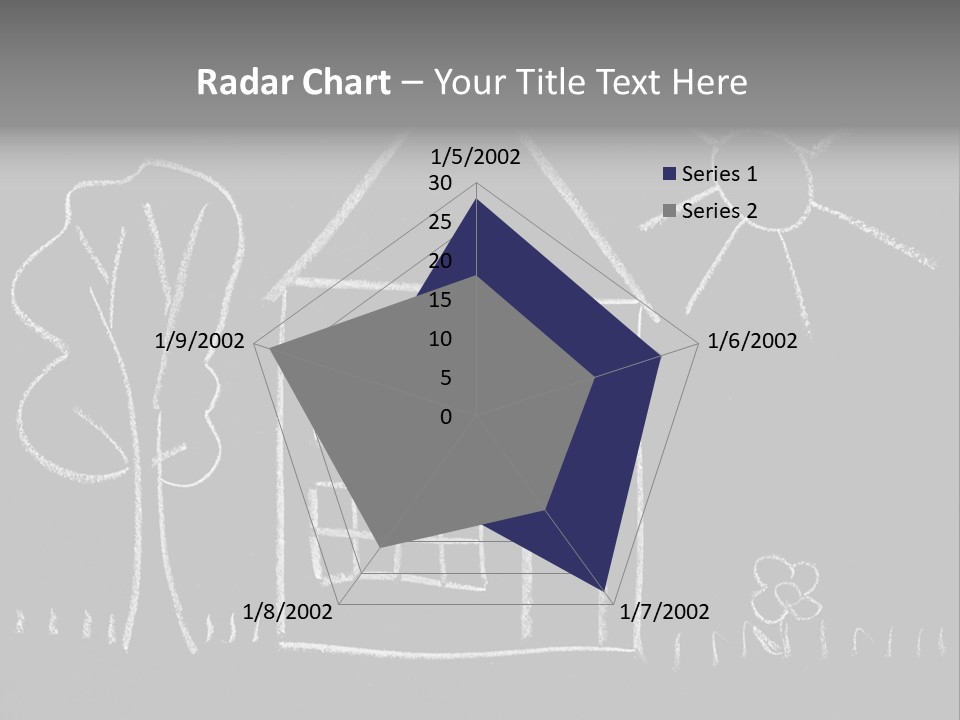 A Chalk Drawing Of A House On A Blackboard PowerPoint Template