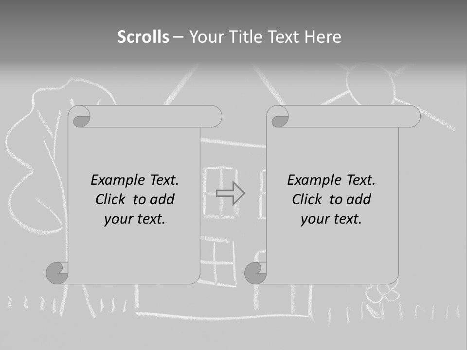 A Chalk Drawing Of A House On A Blackboard PowerPoint Template