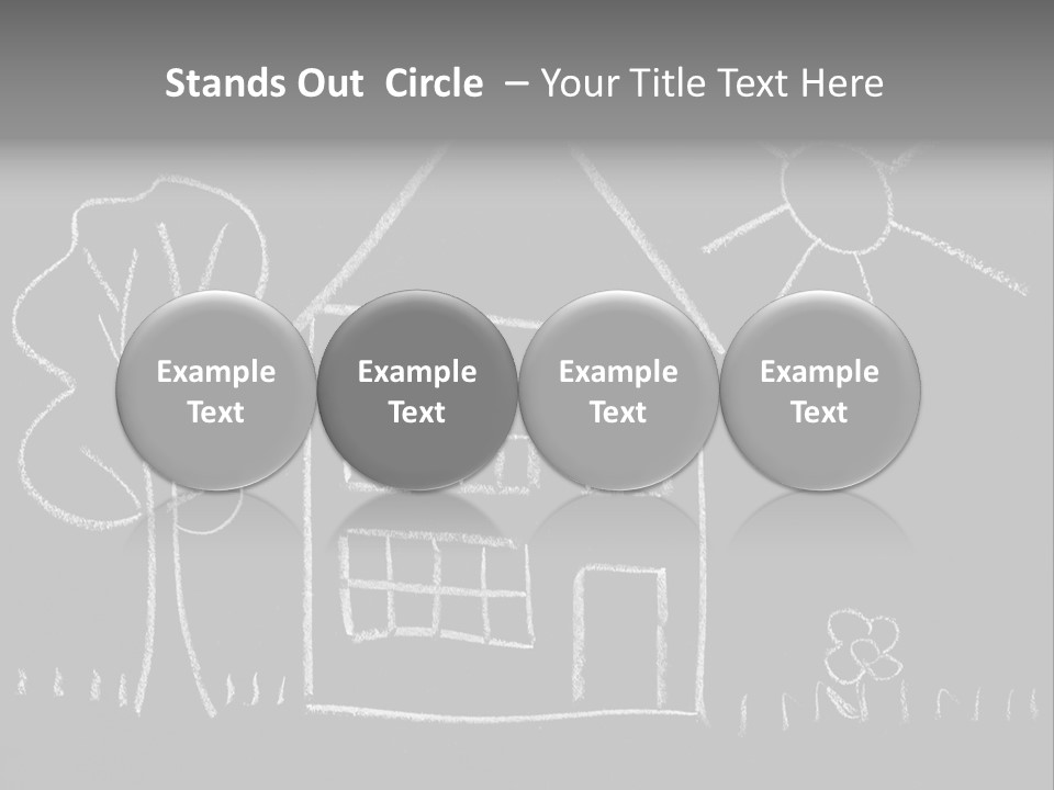 A Chalk Drawing Of A House On A Blackboard PowerPoint Template