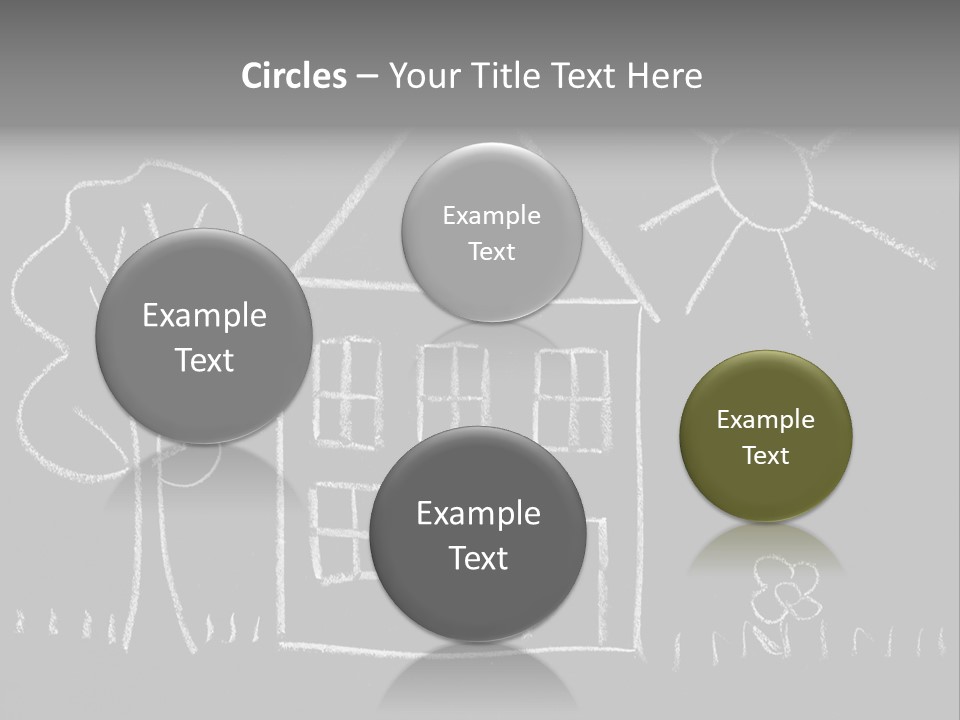 A Chalk Drawing Of A House On A Blackboard PowerPoint Template