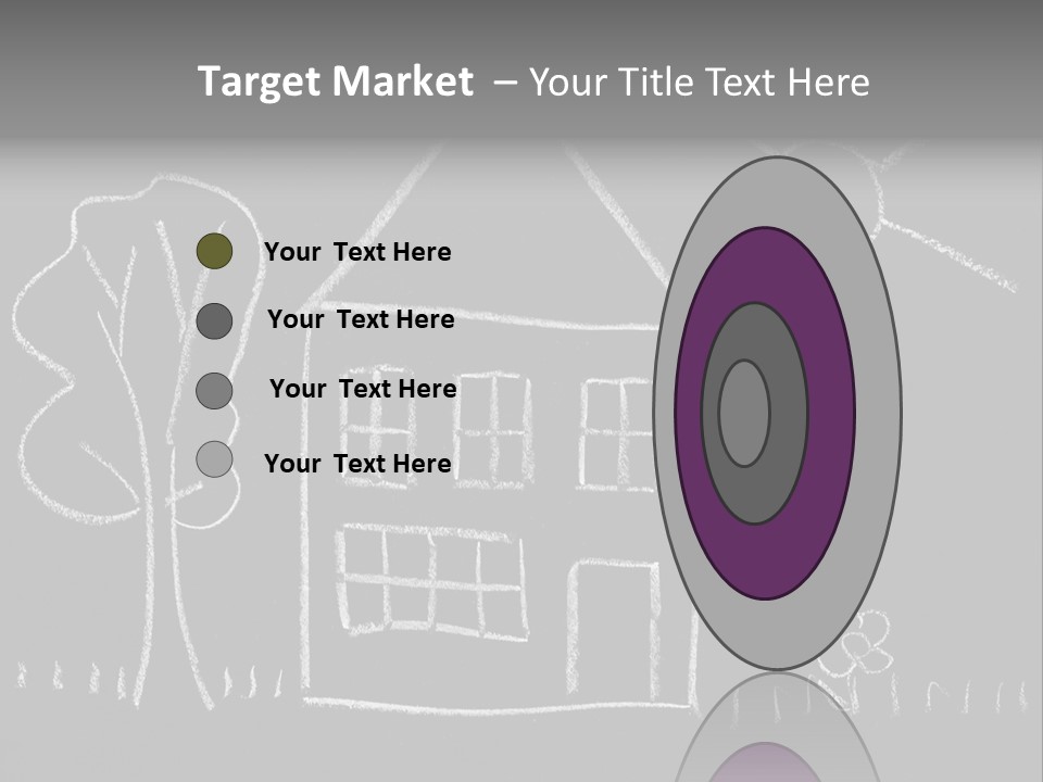 A Chalk Drawing Of A House On A Blackboard PowerPoint Template