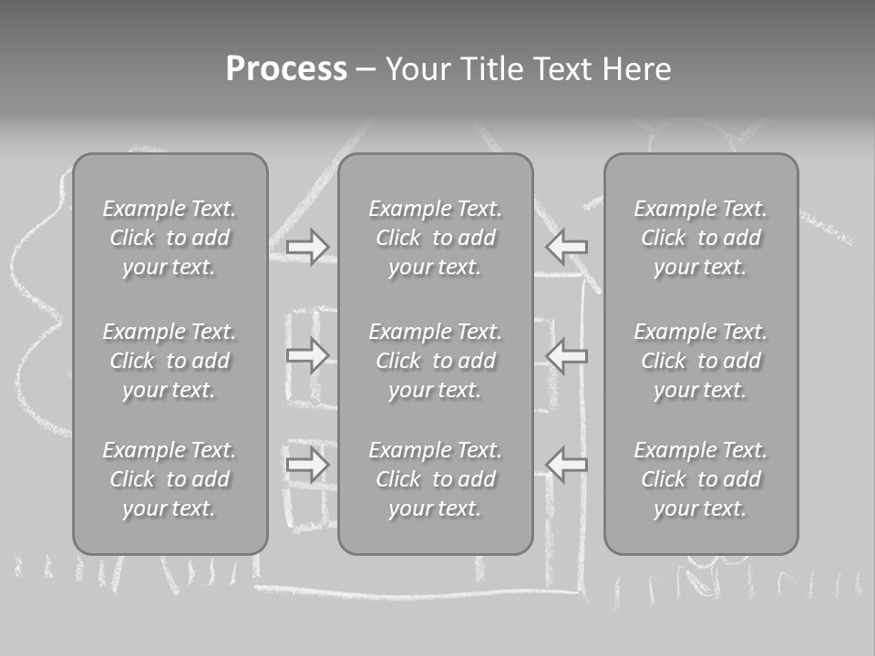 A Chalk Drawing Of A House On A Blackboard PowerPoint Template