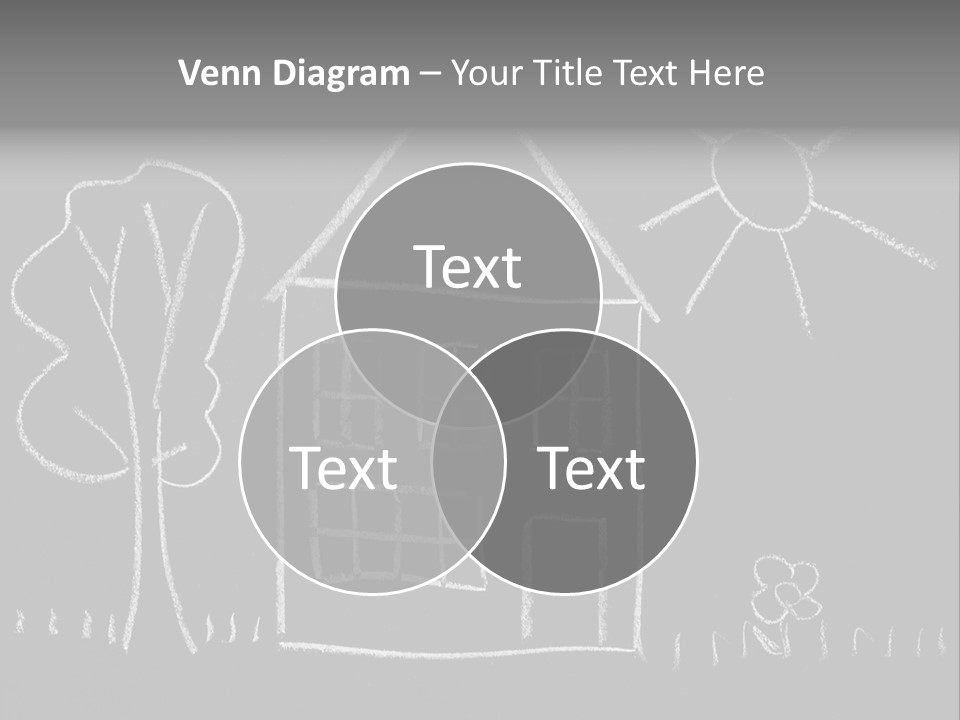 A Chalk Drawing Of A House On A Blackboard PowerPoint Template
