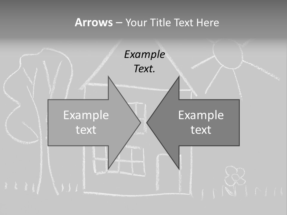 A Chalk Drawing Of A House On A Blackboard PowerPoint Template
