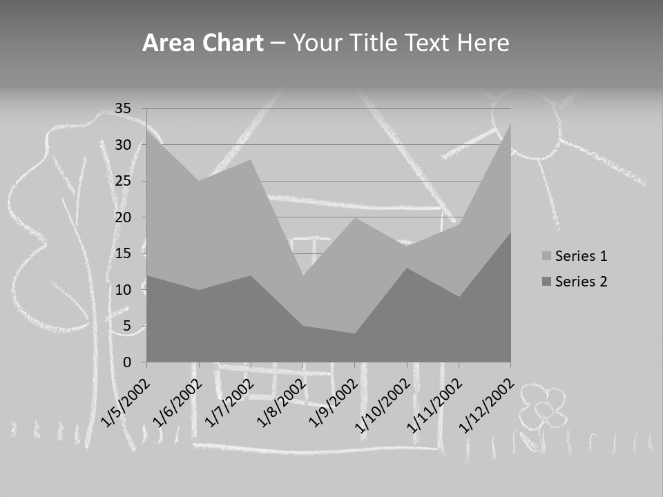 A Chalk Drawing Of A House On A Blackboard PowerPoint Template