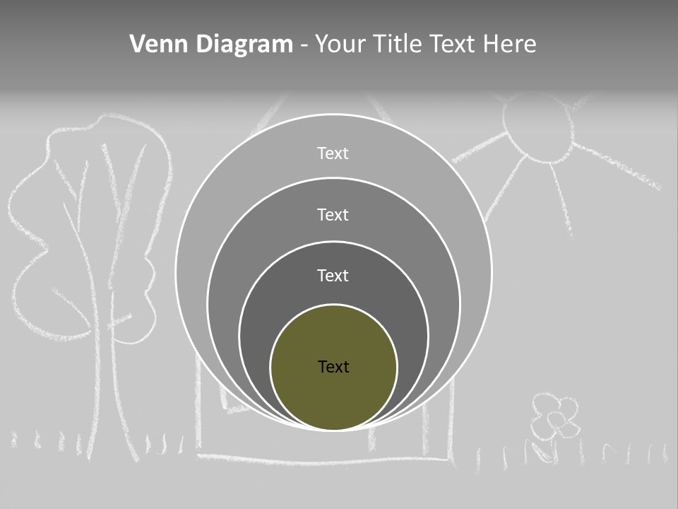 A Chalk Drawing Of A House On A Blackboard PowerPoint Template