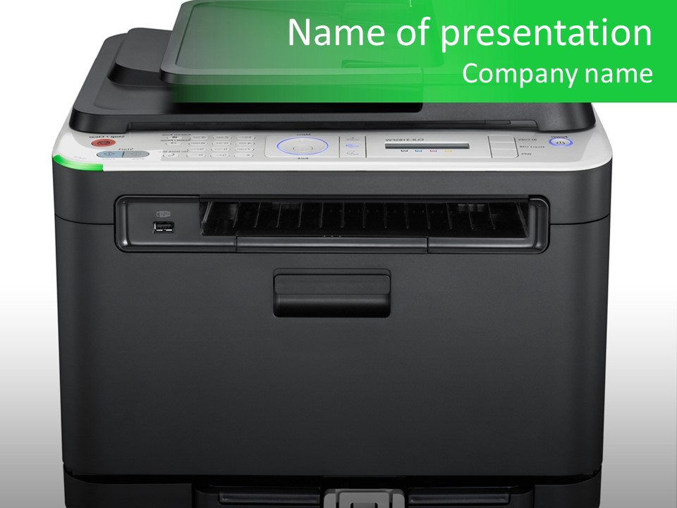 Laser Printer Silhouette PowerPoint Template