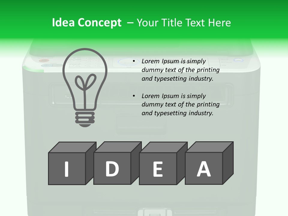 Laser Printer Silhouette PowerPoint Template