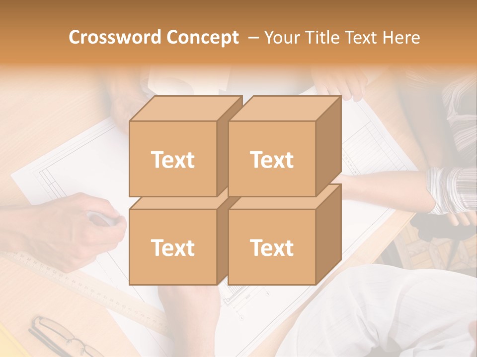 Pencil Helmet People PowerPoint Template