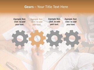 Pencil Helmet People PowerPoint Template