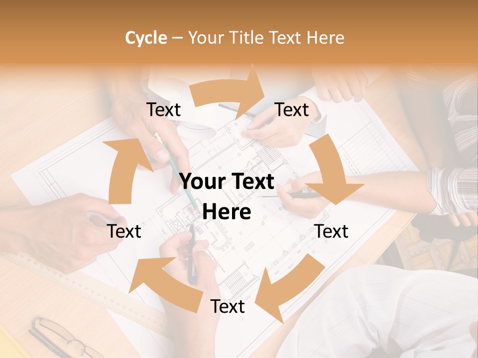 Pencil Helmet People PowerPoint Template