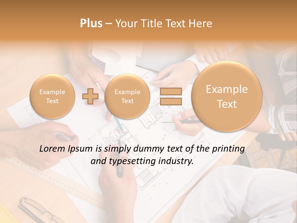 Pencil Helmet People PowerPoint Template