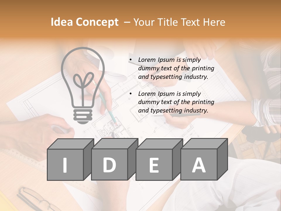 Pencil Helmet People PowerPoint Template