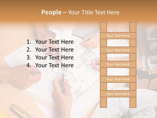Pencil Helmet People PowerPoint Template