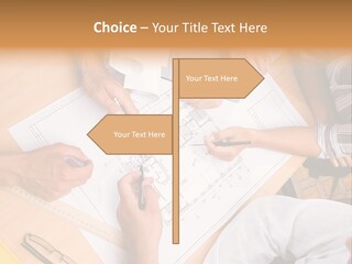 Pencil Helmet People PowerPoint Template