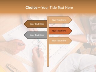 Pencil Helmet People PowerPoint Template