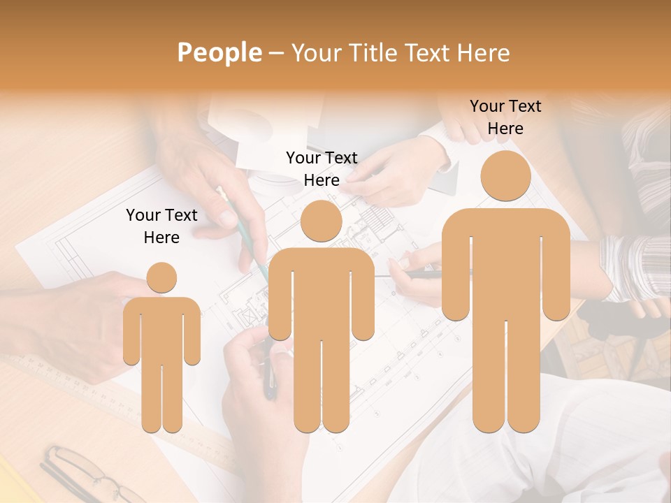 Pencil Helmet People PowerPoint Template