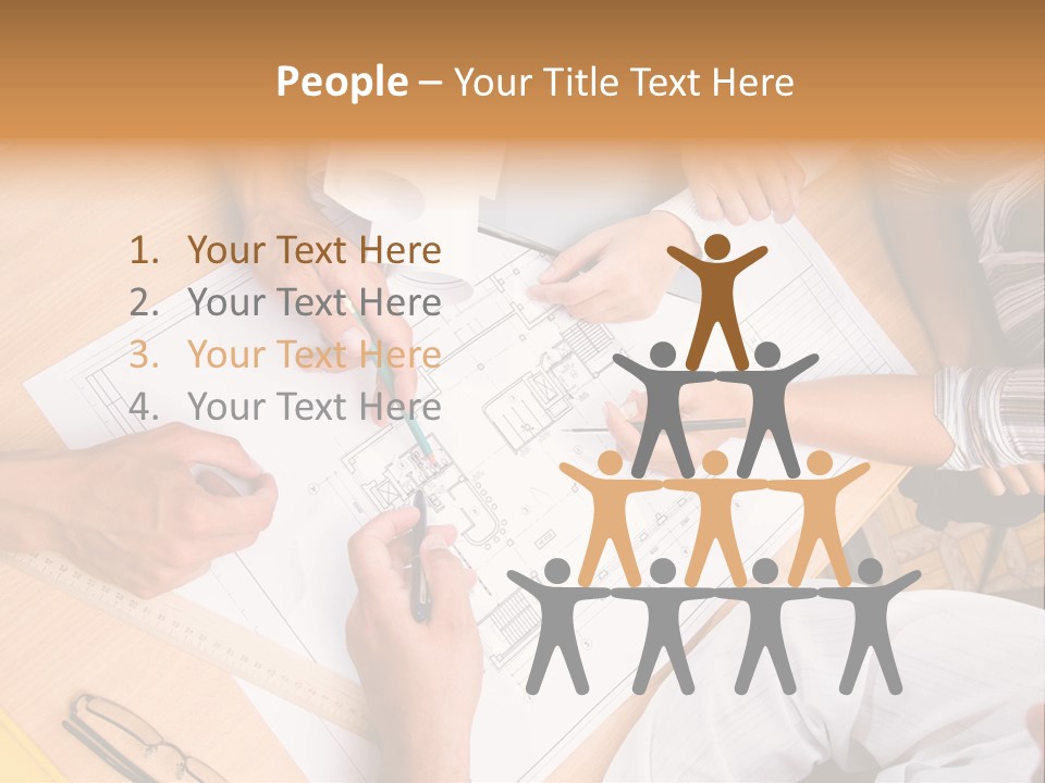 Pencil Helmet People PowerPoint Template