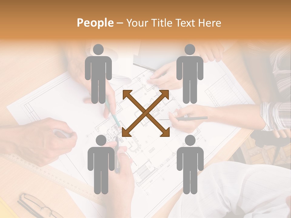 Pencil Helmet People PowerPoint Template
