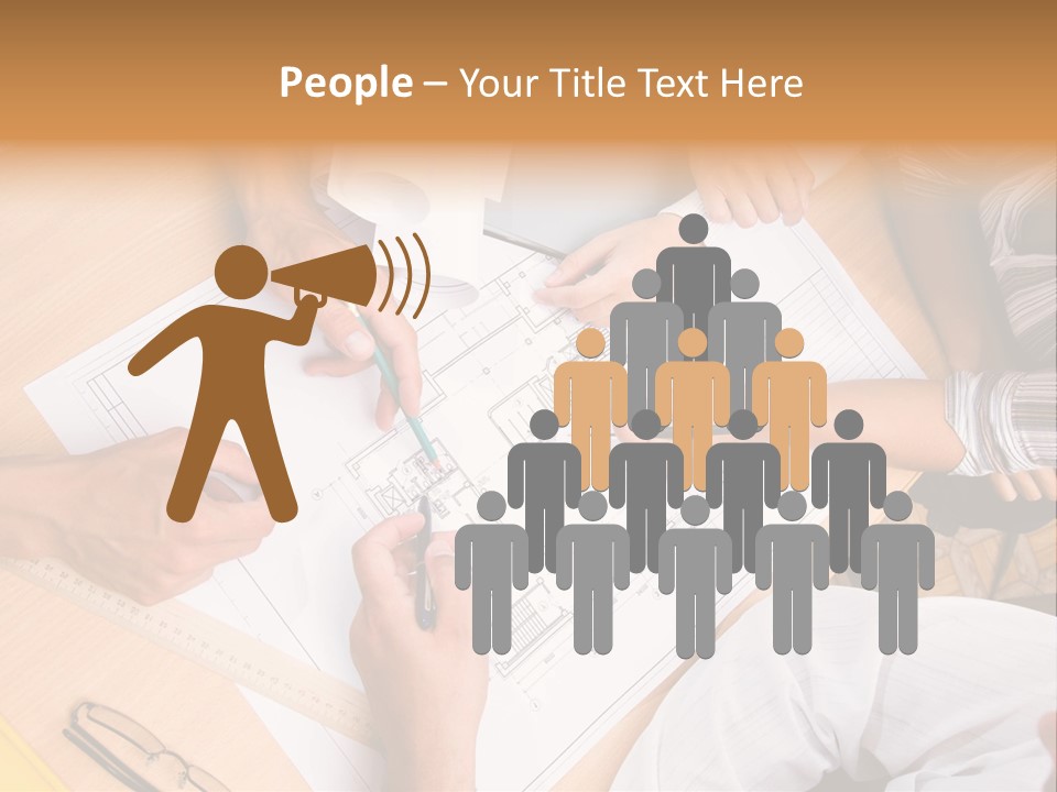 Pencil Helmet People PowerPoint Template