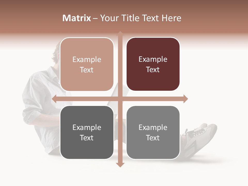 A Man Sitting On The Floor Using A Laptop Computer PowerPoint Template