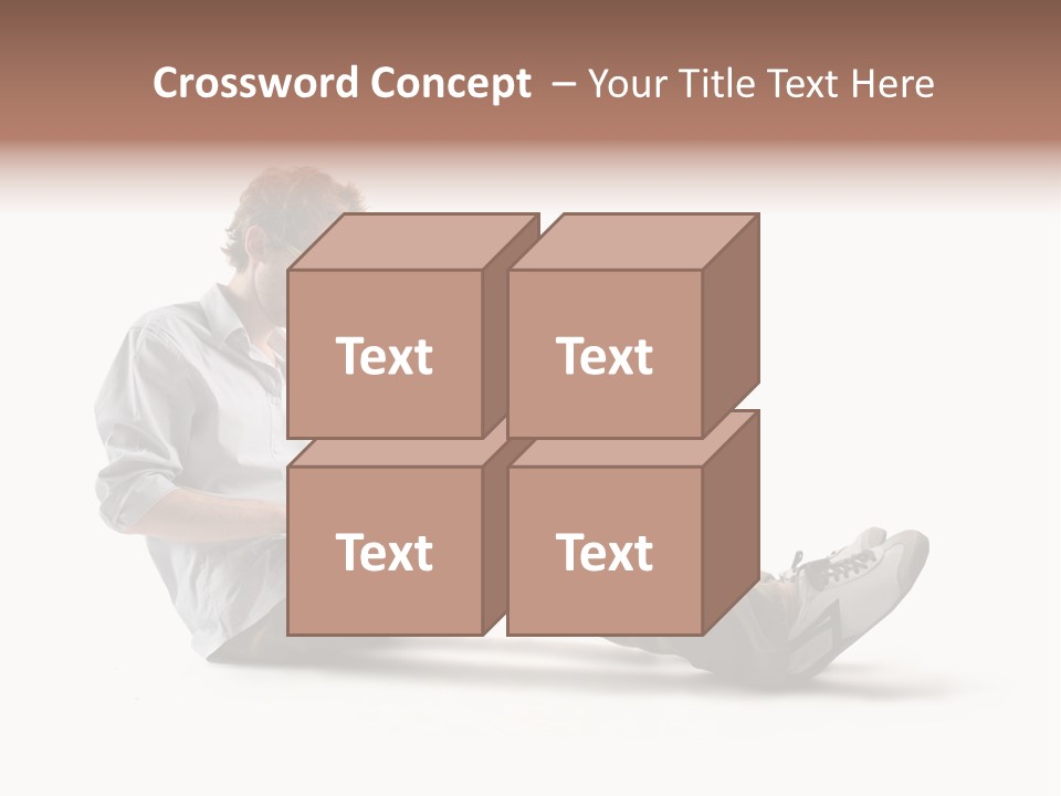 A Man Sitting On The Floor Using A Laptop Computer PowerPoint Template