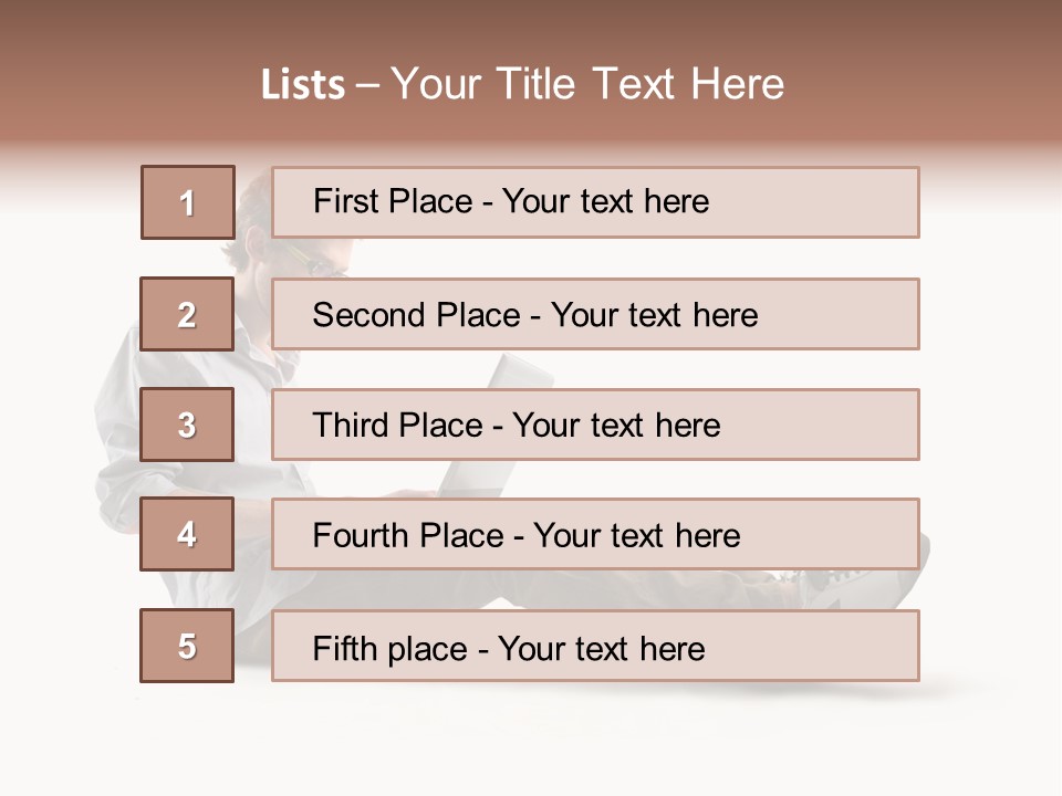 A Man Sitting On The Floor Using A Laptop Computer PowerPoint Template
