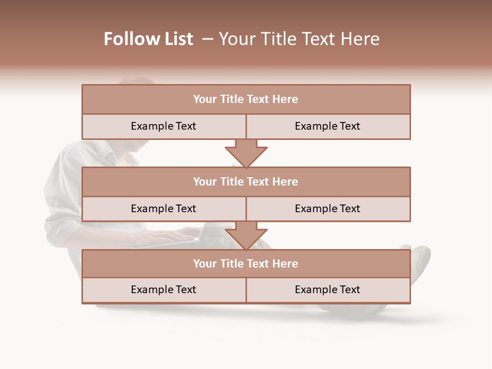 A Man Sitting On The Floor Using A Laptop Computer PowerPoint Template