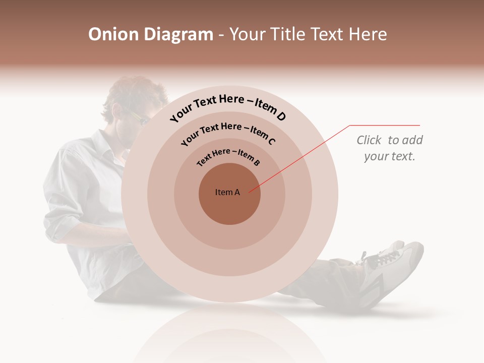 A Man Sitting On The Floor Using A Laptop Computer PowerPoint Template