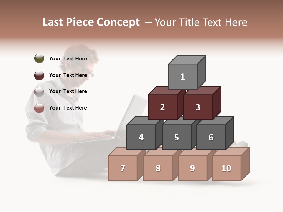 A Man Sitting On The Floor Using A Laptop Computer PowerPoint Template