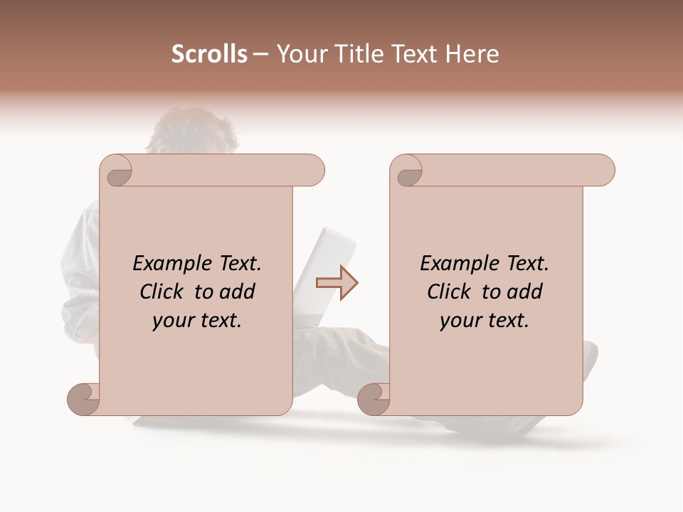 A Man Sitting On The Floor Using A Laptop Computer PowerPoint Template