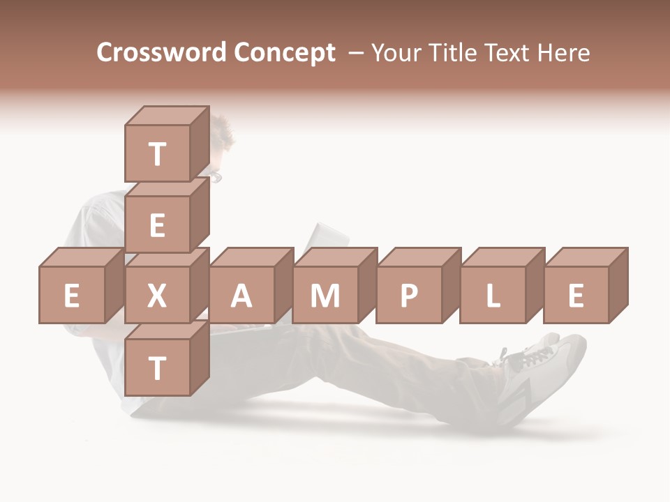 A Man Sitting On The Floor Using A Laptop Computer PowerPoint Template