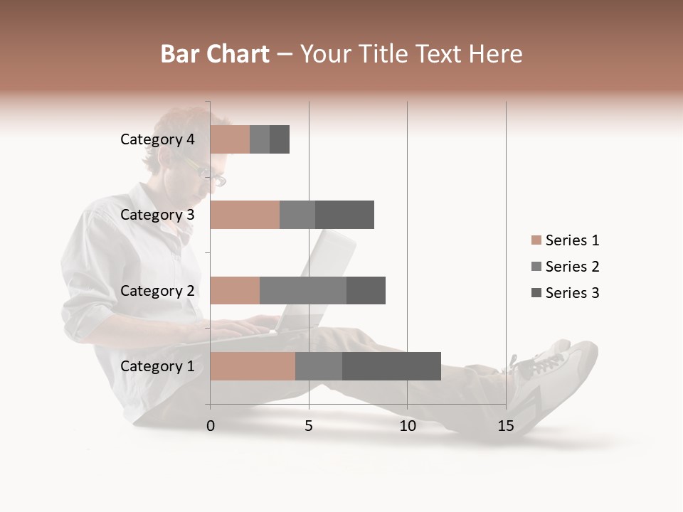 A Man Sitting On The Floor Using A Laptop Computer PowerPoint Template