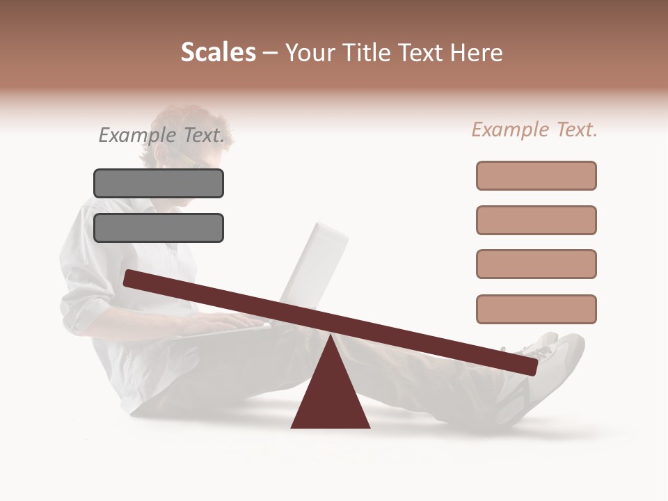 A Man Sitting On The Floor Using A Laptop Computer PowerPoint Template
