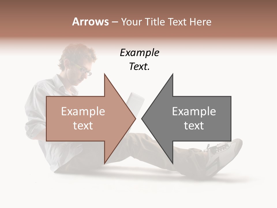 A Man Sitting On The Floor Using A Laptop Computer PowerPoint Template