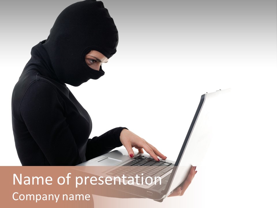 Burglar Female Disguise PowerPoint Template