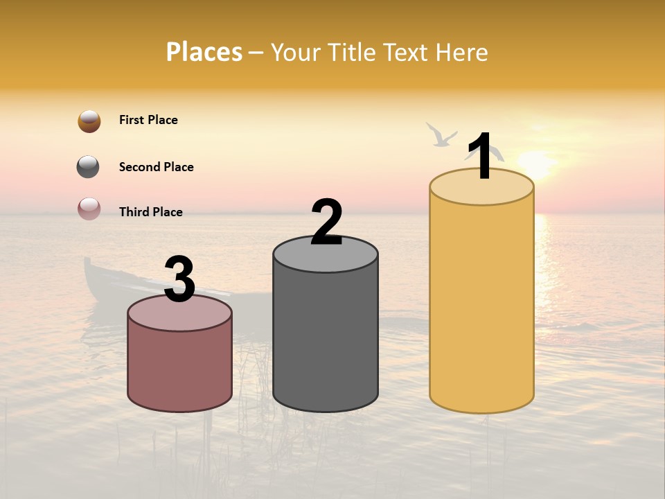 A Man In A Boat On The Water At Sunset PowerPoint Template